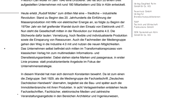 Unternehmen ZUKUNFT Bauen – Rudolf Müller Mediengruppe feiert 175-jähriges Bestehen