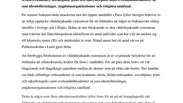 S och MP förnekar våldsbejakande extremism i Skåne