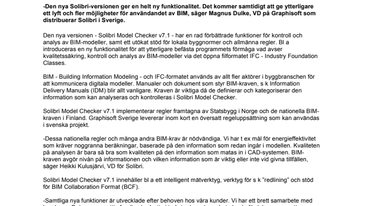Solibri lanserar Solibri Model Checker v7.1