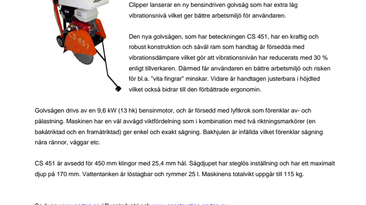Ny golvsåg med lägre vibrationsnivå