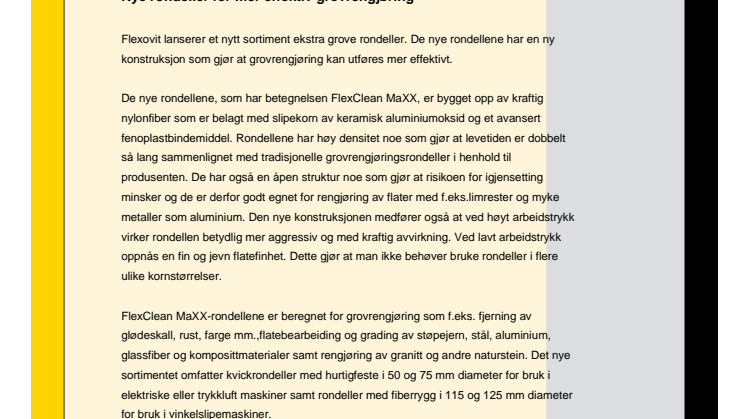 Nye rondeller for mer effektiv grovrengjøring