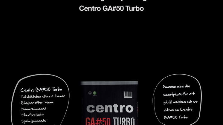 Turbosnabb - Centro GA#50 Turbo - en revolutionerande golvavjämning!