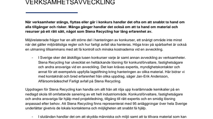 Ny tjänst ger stöd vid verksamhetsavveckling