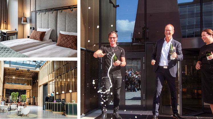 Petter Stordalen, som sammen med Eirik Thrygg, administrerende direktør i Höegh Eiendom og hotelldirektør Sara Jensen åpnet hotellet onsdag formiddag. Foto: Akers Avis Groruddalen og Knut Neerland