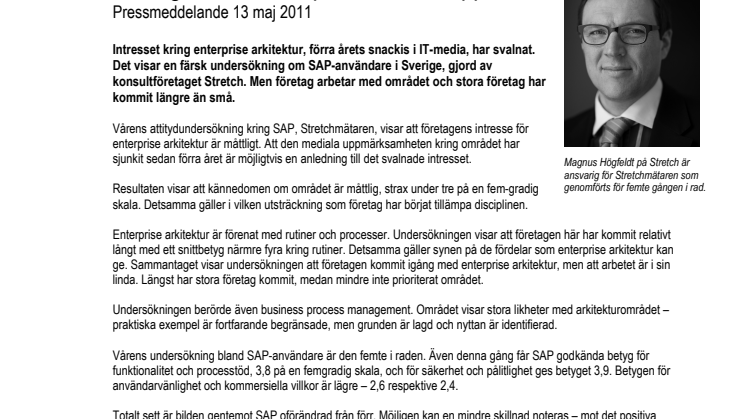 Enterprise arkitektur och business process management – inte på var mans läppar