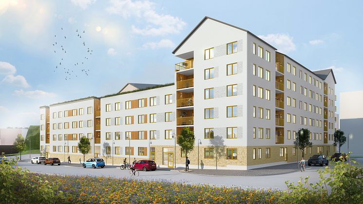 Visionsbild på bostadsprojektet Atlantis i Vega