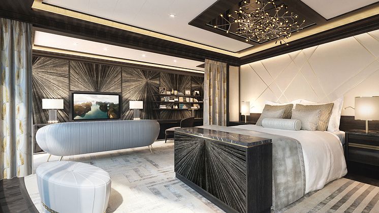 Regent Suite master Bedroom - Seven Seas Splendor - TDoS design.