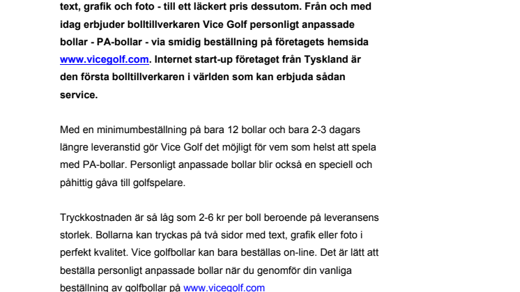 Designa din egen golfboll med Vice Golf
