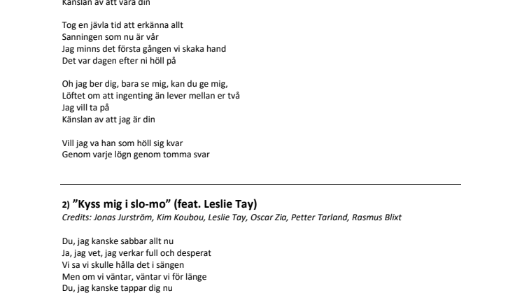 DIN (låttexter & credits)