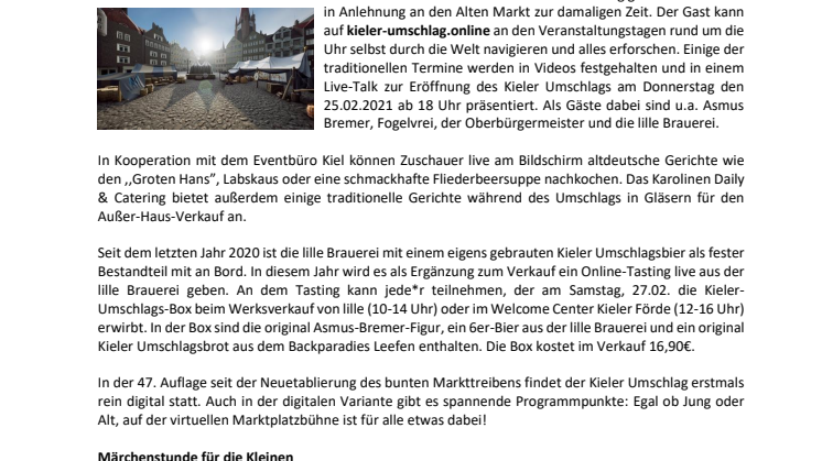 Der Kieler Umschlag wird zum digitalen Familienfest 