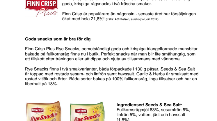 Finn Crisp – nu som snacks i påse! 