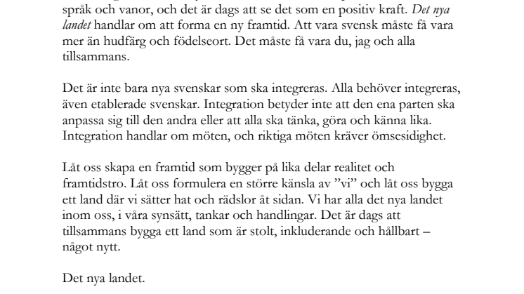Var med och skapa Det nya landet