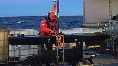 Waveglider fitted with optical sensor