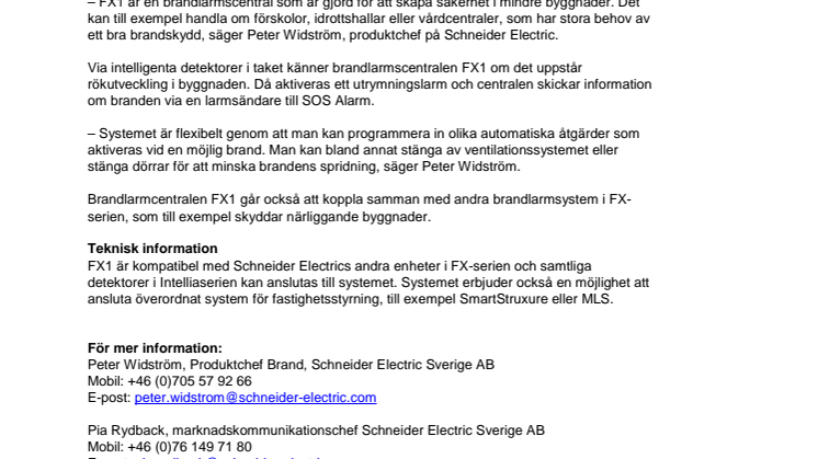 Schneider Electric lanserar nytt brandskydd