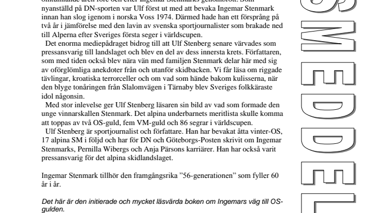 Ny bok: Ingemar Stenmark - mer än bara åk av Ulf Stenberg
