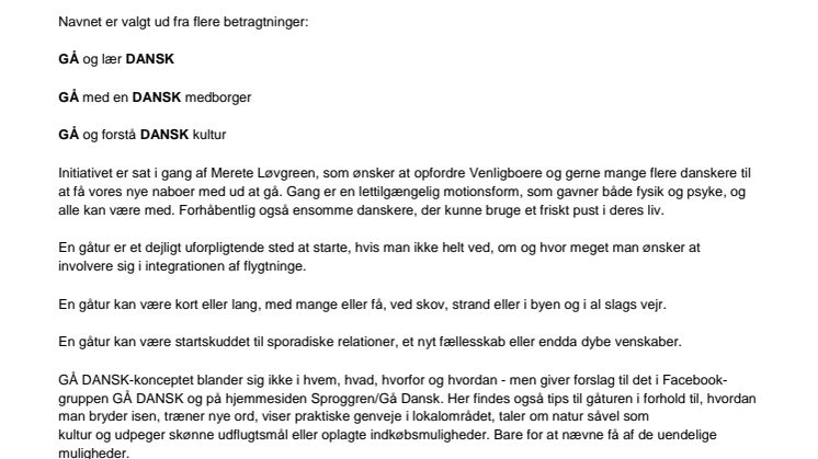 Gå Dansk -  Integration via Motion