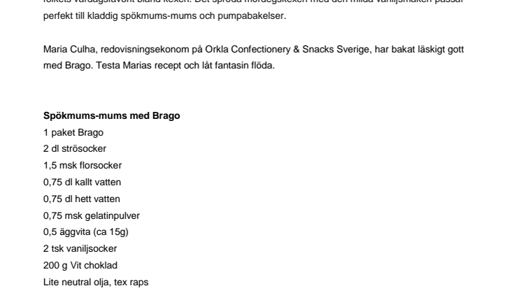 Läskigt gott med Brago – roliga recept till Halloween
