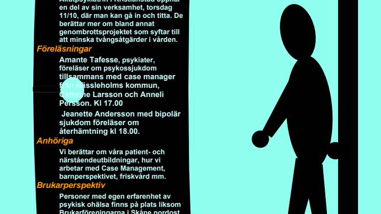 Öppna dörrar psykiatrin i Hässleholm den 9 oktober
