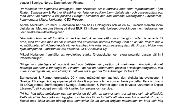 Pressrelease Prosero
