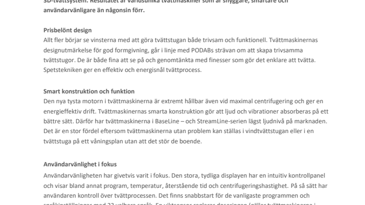 Tvättmaskiner i en egen och unik klass