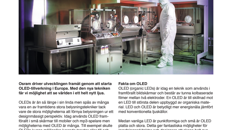 Osram utvecklar framtidens belysning i Europa
