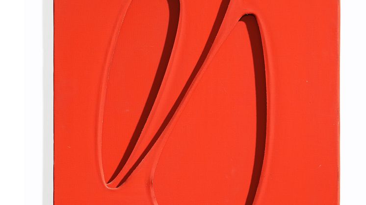 Paolo Scheggi: "Intersuperficie curva dal rosso", 1962-63.