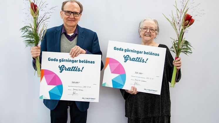 Samuel och Birgitta vann 500 000 på skraplotter från Miljonlotteriet.