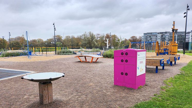 Pifflbox på en lekplats vid Lagunen i Landskrona