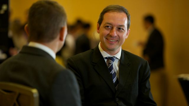 Interviewing a speaker at the Singapore MICE Forum 2015