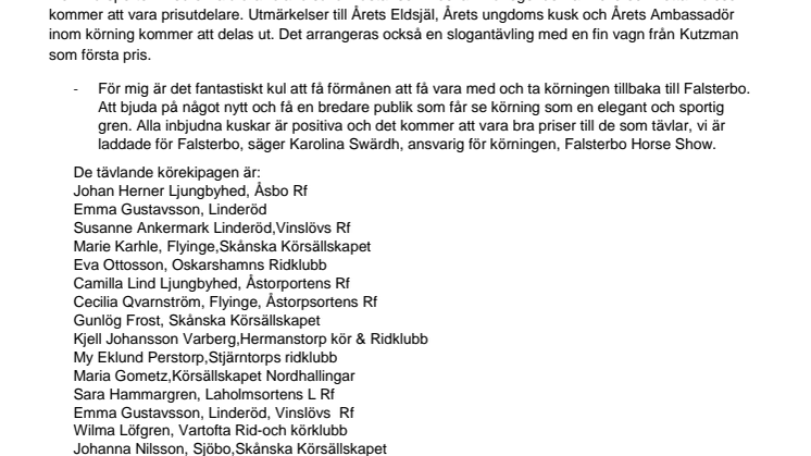 Körningen tar plats i Falsterbo