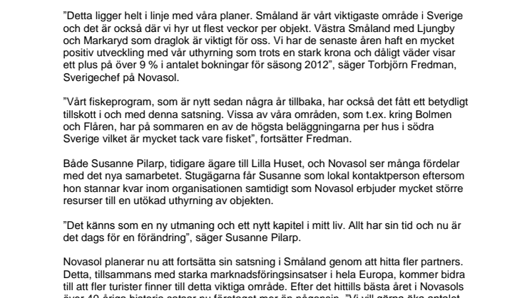 Novasol storsatsar i Småland - köper Lilla Huset stuguthyrning
