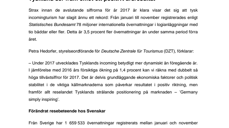 Tyskland ser fram emot ett positivt årsresultat 