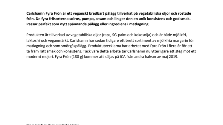 Carlshamn lanserar nytänkande veganskt pålägg