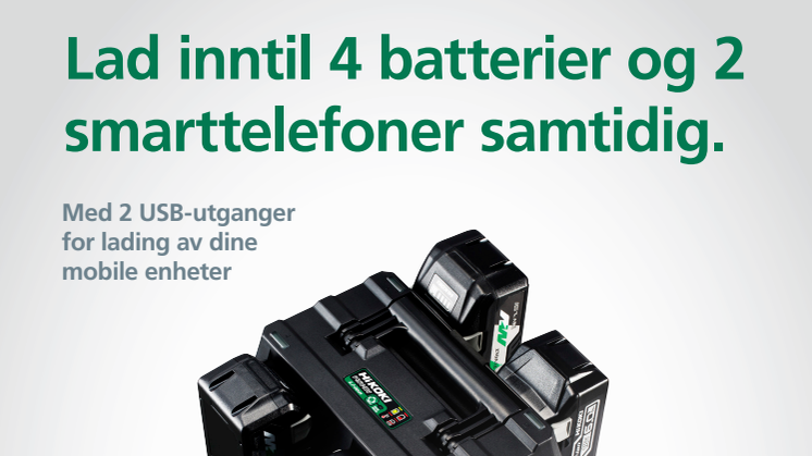 Nyhet! Aldri mer tom for batteri - batteriladeren som holder jobben i gang.