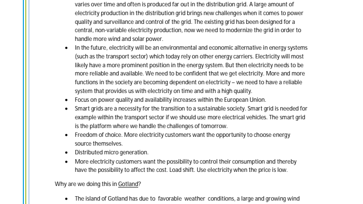 Briefing document Smart Grid Gotland