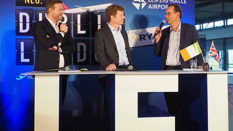 Pressegespräch am Flughafen Leipzig-Halle zu den Linienflügen von Ryanair