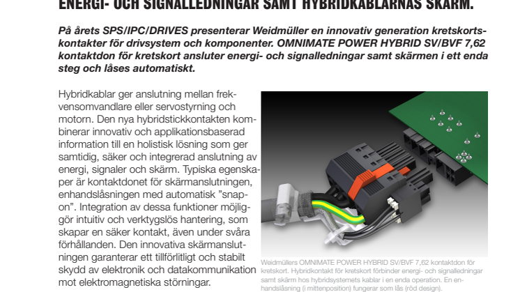 OMNIMATE POWER HYBRID SV/BVF 7,62 kontaktdon för kretskort.