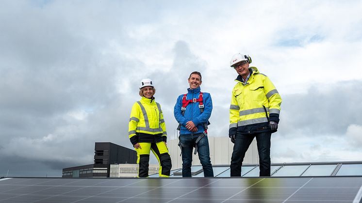Carina  Tollmar, hållbarhetschef på E.ON Sverige, Staffan Fredlund, miljöchef på Wihlborgs, och Johan Hörlin, Key Account manager på E.ON