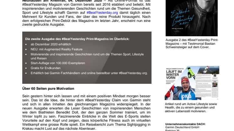 PM Garmin #BeatYesterday Print-Magazin Ausgabe 2