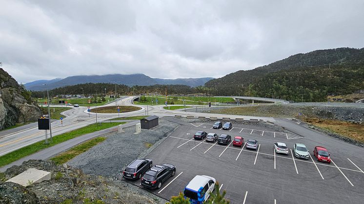 NY TERMINAL: I Lyseparken i Bjørnafjorden kommune, like ved E39 skal Posten Bring bygge den nye Bergens-terminalen. Foto: Bjørnafjorden Utviklingsselskap AS