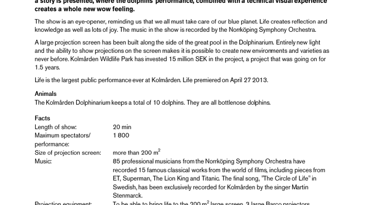The dolphin show Life
