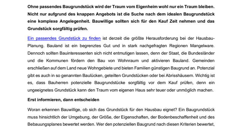 Stolperfallen bei der Grundstückssuche – woran erkennt man ein gutes Grundstück für den Hausbau?
