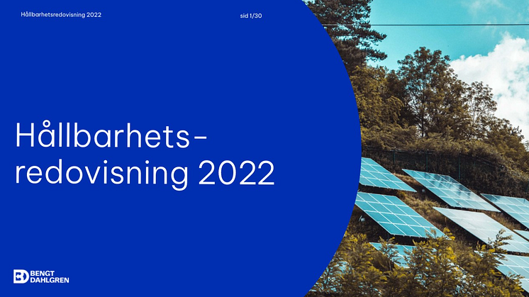 Omslag för 2022 års Hållbarhetsredovisning