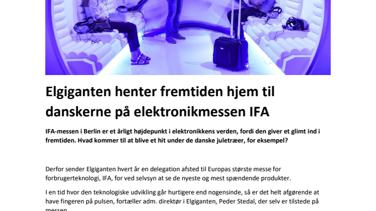 Elgiganten henter fremtiden hjem til danskerne på elektronikmessen IFA i Berlin