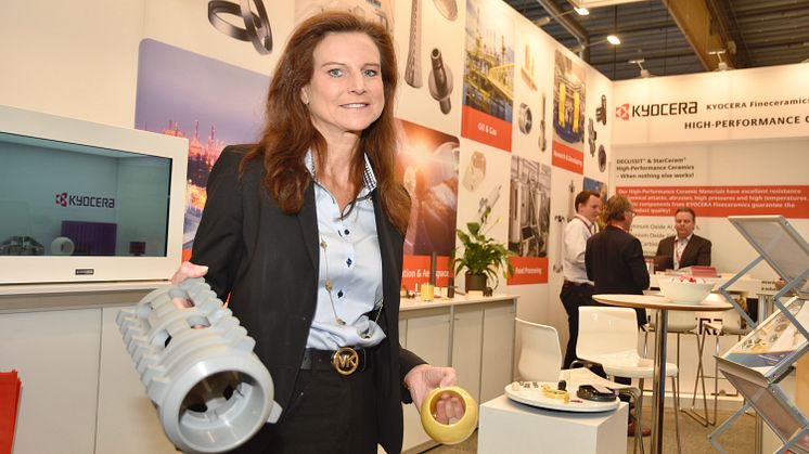 Cornelia F. Sundberg, vd för KYOCERA Fineceramics Nordics, ser Elmia Subcontractor som den viktigaste mässan i Norden. – Att delta här ger oss alltid nya och intressanta leads, säger Cornelia.