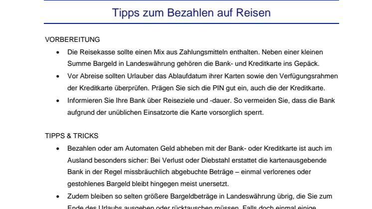Visa Europe_Tipps zum Bezahlen auf Reisen