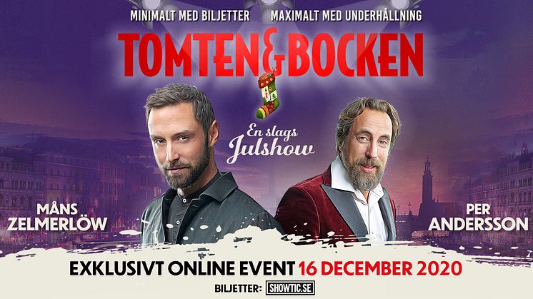BOKA ROLIGASTE DIGITALA JULFESTEN TILL DITT FÖRETAG – MÅNS OCH PERS HYLLADE JULSHOW