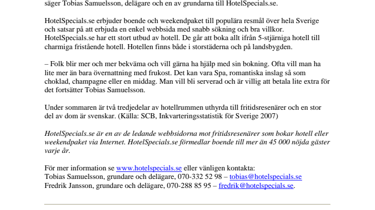 1000 weekendpaket inför sommaren