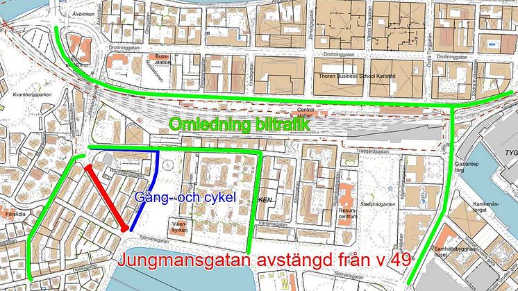 Jungmansgatan stängs av för trafik till 26 mars
