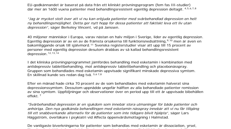 Ny nässpray mot depression  – Spravato nu godkänt i EU